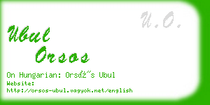 ubul orsos business card